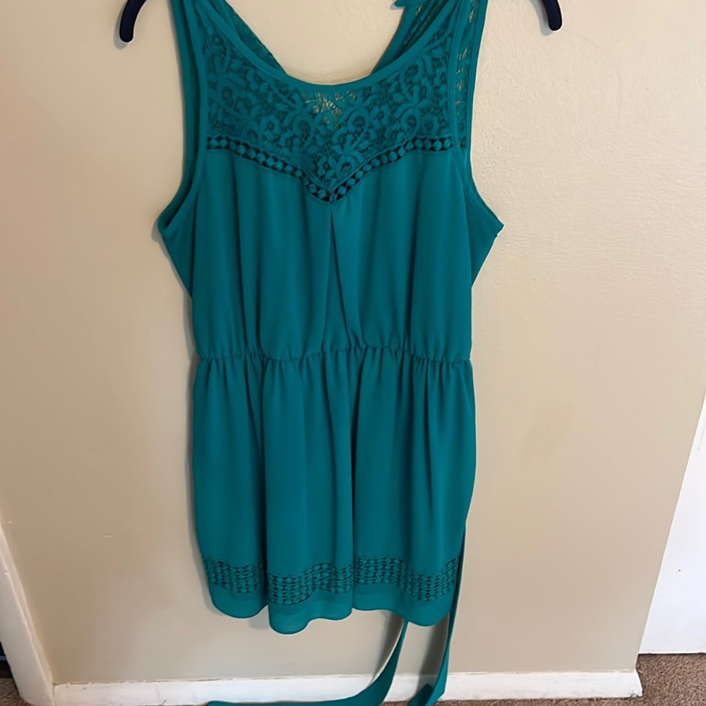 Sleeveless teal dress smoke free home, worn once